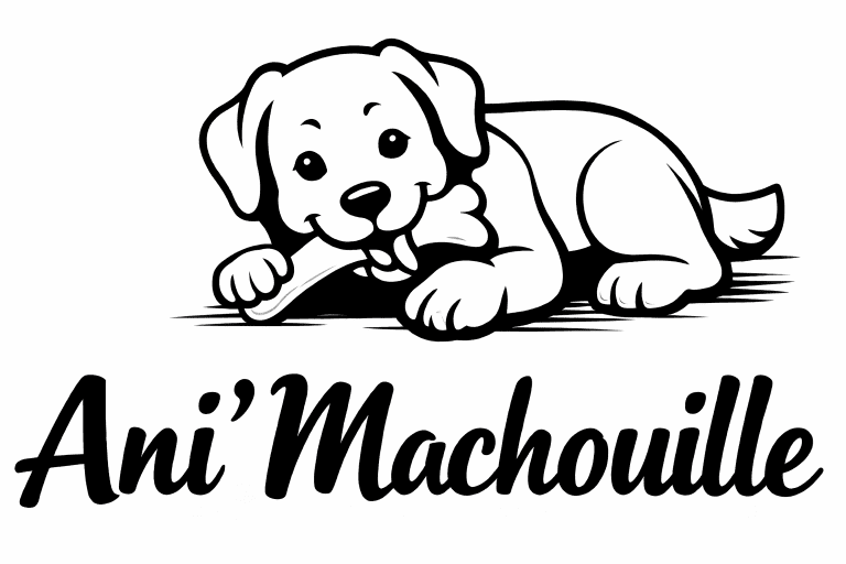 Chiot mignon qui mâchouille un os naturel